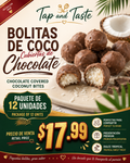Bolitas de Coco Cubiertas de Chocolate / Chocolate Covered Coconut Bites pack 12