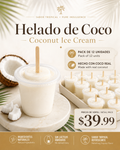 Helado de Coco / Coconut Ice Cream 5oz pack 12