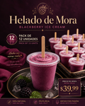 Helado de Mora / Blackberry Ice Cream 5oz pack 12