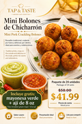 Mini Bolones de Chicharrón / Mini Green Plantain Balls with Pork pack 24