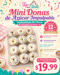 Mini Donas de Azúcar Impalpable con Grajeas / Powdered Sugar Mini Donuts with Sprinkles pack 12