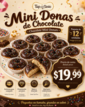 Mini Donas de Chocolate con Grajeas / Mini Chocolate Donuts with Sprinkles pack 12