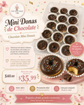 Mini Donas de Chocolate con Grajeas / Mini Chocolate Donuts with Sprinkles pack 24
