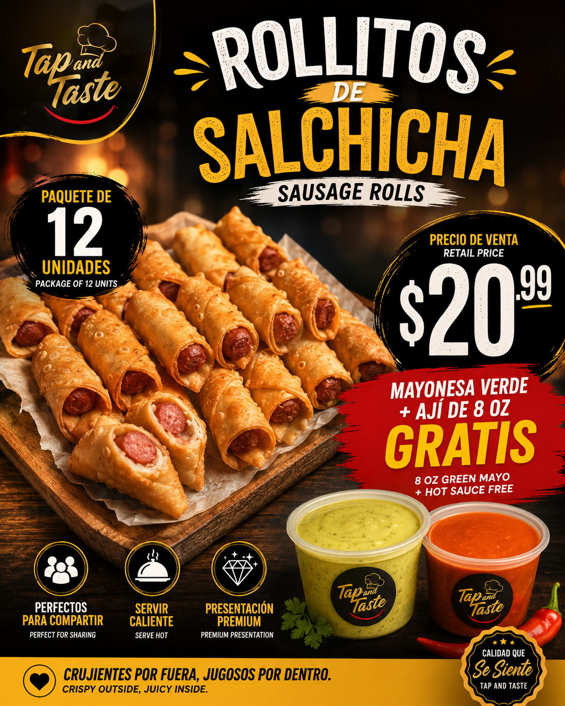 Rollitos de Salchicha / Sausage Rolls pack 12
