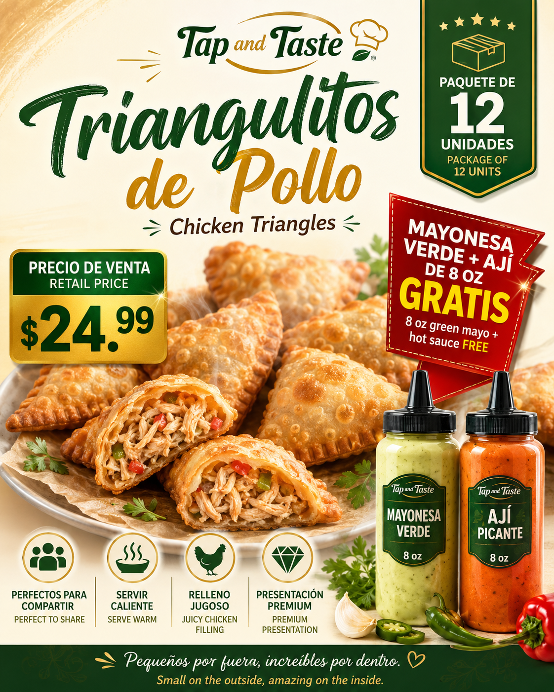 Triangulitos de Pollo / Chicken Triangles pack 12