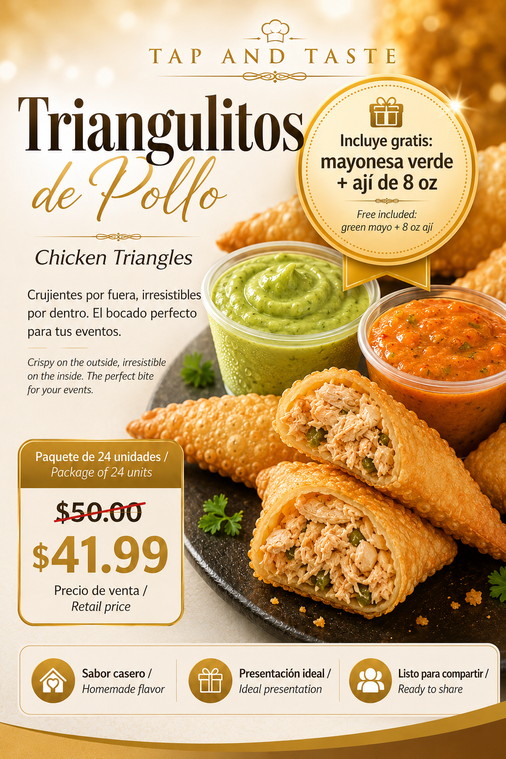 Triangulitos de Pollo / Chicken Triangles 24 pack
